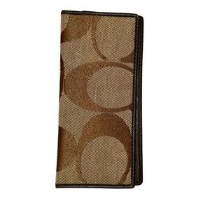 Coach logo print Brown and Tan Wallet checkbook cover accessory